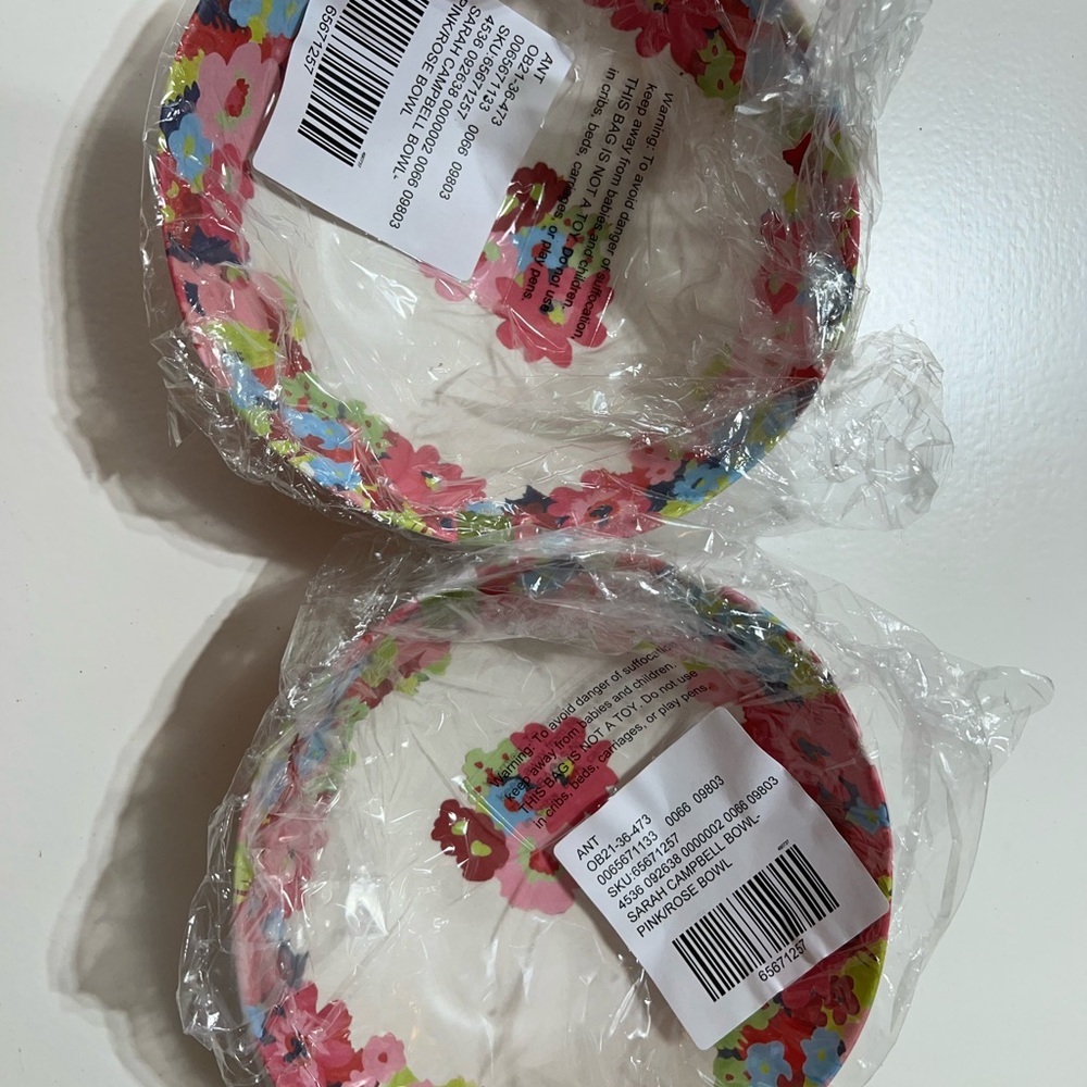 Anthropologie Floral Melamine Bowl